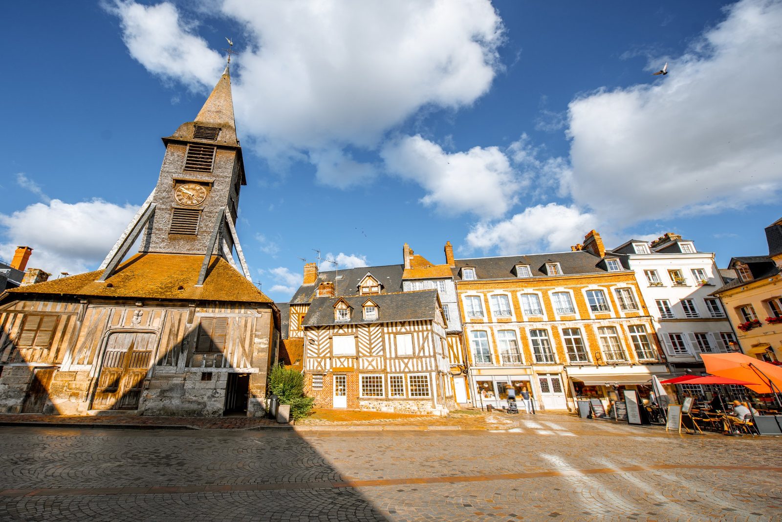 The wooden bell tower and square in Honfleur